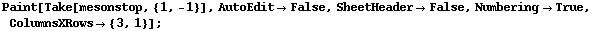 Paint[Take[mesonstop, {1, -1}], AutoEdit -> False, SheetHeader -> False, Numbering -> True, ColumnsXRows -> {3, 1}] ;