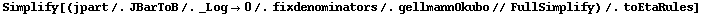 Simplify[(jpart /. JBarToB /. _Log -> 0 /. fixdenominators /. gellmannOkubo // FullSimplify) /. toEtaRules]