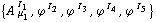 {A^( ) _ μ _ 1^I _ 1, ϕ^( )^I _ 2, ϕ^( )^I _ 3, ϕ^( )^I _ 4, ϕ^( )^I _ 5}
