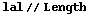 lal // Length