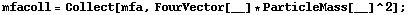 mfacoll = Collect[mfa, FourVector[__] * ParticleMass[__]^2] ;