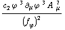 (c _ 2^(  ) ϕ^( )^3 ∂ _ μ ϕ^( ) _ �^3 A^( ) _ μ^7)/(f _ ϕ^(�   ))^2