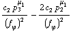 (c _ 2^(  ) p _ 3^μ _ 1)/(f _ ϕ^(�   ))^2 - (2 c _ 2^(  ) p _ 2^μ _ 1)/(f _ ϕ^(�   ))^2