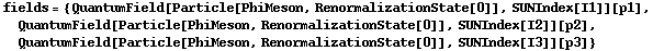 fields = {QuantumField[Particle[PhiMeson, RenormalizationState[0]], SUNIndex[I1]][p1], QuantumField[Particle[PhiMeson, RenormalizationState[0]], SUNIndex[I2]][p2], QuantumField[Particle[PhiMeson, RenormalizationState[0]], SUNIndex[I3]][p3]}