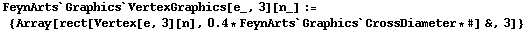 FeynArts`Graphics`VertexGraphics[e_, 3][n_] := {Array[rect[Vertex[e, 3][n], 0.4 * FeynArts`Graphics`CrossDiameter * #] &, 3]}