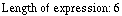Length of expression:   6