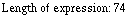 Length of expression:   74