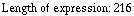 Length of expression:   216