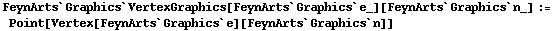 FeynArts`Graphics`VertexGraphics[FeynArts`Graphics`e_][FeynArts`Graphics`n_] := Point[Vertex[FeynArts`Graphics`e][FeynArts`Graphics`n]]