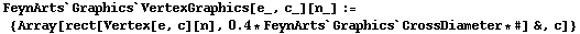 FeynArts`Graphics`VertexGraphics[e_, c_][n_] := {Array[rect[Vertex[e, c][n], 0.4 * FeynArts`Graphics`CrossDiameter * #] &, c]}