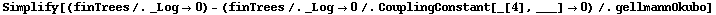 Simplify[(finTrees /. _Log -> 0) - (finTrees /. _Log -> 0 /. CouplingConstant[_[4], ___] -> 0) /. gellmannOkubo]