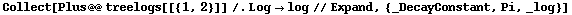 Collect[Plus @@ treelogs[[{1, 2}]] /. Log -> log // Expand, {_DecayConstant, Pi, _log}]