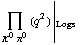 Underscript[∏, K^0 π^0] (q^2) | _ Logs
