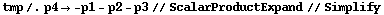 tmp /. p4 -> -p1 - p2 - p3 // ScalarProductExpand // Simplify