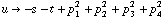 u -> -s - t + p _ 1^2 + p _ 2^2 + p _ 3^2 + p _ 4^2