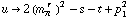 u -> 2 (m _ π^(� r  ))^2 - s - t + p _ 1^2
