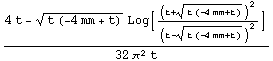 (4 t - (t (-4 mm + t))^(1/2) Log[(t + (t (-4 mm + t))^(1/2))^2/(t - (t (-4 mm + t))^(1/2))^2])/(32 π^2 t)