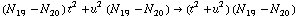 (N _ 19^(  ) - N _ 20^(  )) t^2 + u^2 (N _ 19^(  ) - N _ 20^(  )) -> (t^2 + u^2) (N _ 19^(  ) - N _ 20^(  ))