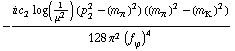 -(i c _ 2^(  ) log(1/μ^2) (p _ 2^2 - (m _ π^(�   ))^2) ((m _ π^(�   ))^2 - (m _ K^(�   ))^2))/(128 π^2 (f _ ϕ^(�   ))^4)