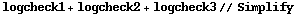 logcheck1 + logcheck2 + logcheck3 // Simplify