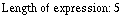 Length of expression:   5