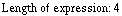Length of expression:   4