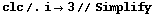 clc /. i -> 3 // Simplify