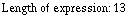Length of expression:   13