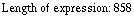 Length of expression:   858