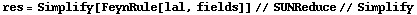 res = Simplify[FeynRule[lal, fields]] // SUNReduce // Simplify