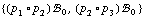 {(p _ 1 &deg; p _ 2) !, _ 0^(  ), (p _ 2 &deg; p _ 3) !, _ 0^(  )}