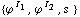 {ϕ^( )^I _ 1, ϕ^( )^I _ 2, s^( )}