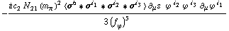 -(i c _ 2^(  ) N _ 21^(  ) (m _ π^(�   ))^2 < σ^6 '6 σ^i _ 1 '6 σ^i _ 2 '6 σ^i _ 3 > ∂ _ μ s^( ) _ �^� ϕ^( )^i _ 2 ϕ^( )^i _ 3 ∂ _ μ ϕ^( ) _ �^i _ 1)/(3 (f _ ϕ^(�   ))^5)