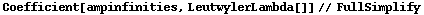 Coefficient[ampinfinities, LeutwylerLambda[]] // FullSimplify