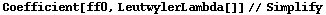 Coefficient[ff0, LeutwylerLambda[]] // Simplify