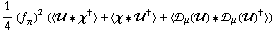 1/4 (f _ π^(�   ))^2 (< �� '6 χ^† > + < χ '6 ��^† > + < �s _ μ(��) '6 �s _ μ(��)^† >)