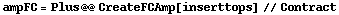 ampFC = Plus @@ CreateFCAmp[inserttops] // Contract
