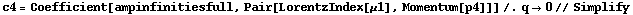 c4 = Coefficient[ampinfinitiesfull, Pair[LorentzIndex[μ1], Momentum[p4]]] /. q -> 0 // Simplify