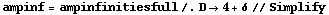 ampinf = ampinfinitiesfull /. D -> 4 + δ // Simplify